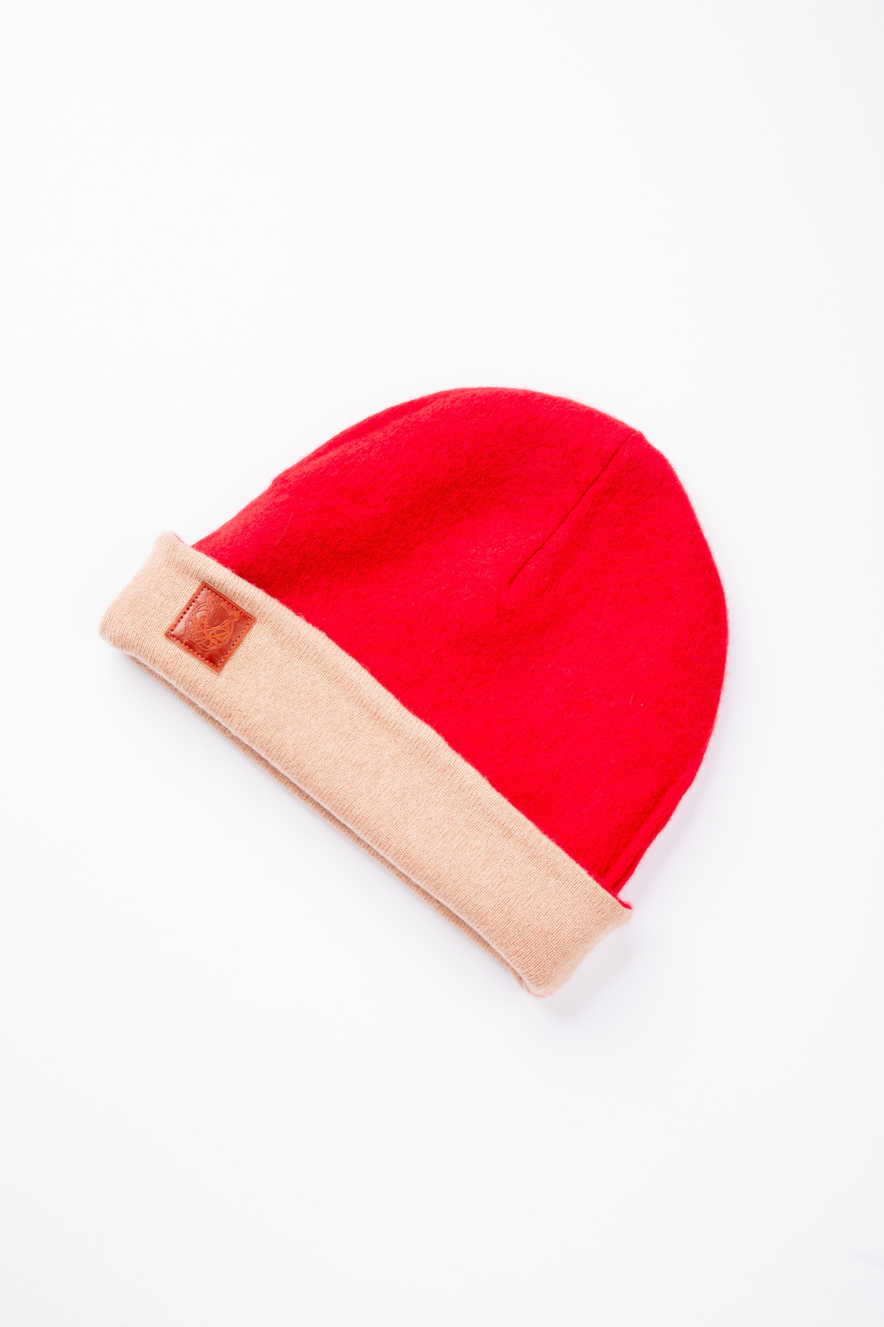 Red And Beige - Reversible Cashmere Beanie – B.B. Sheep