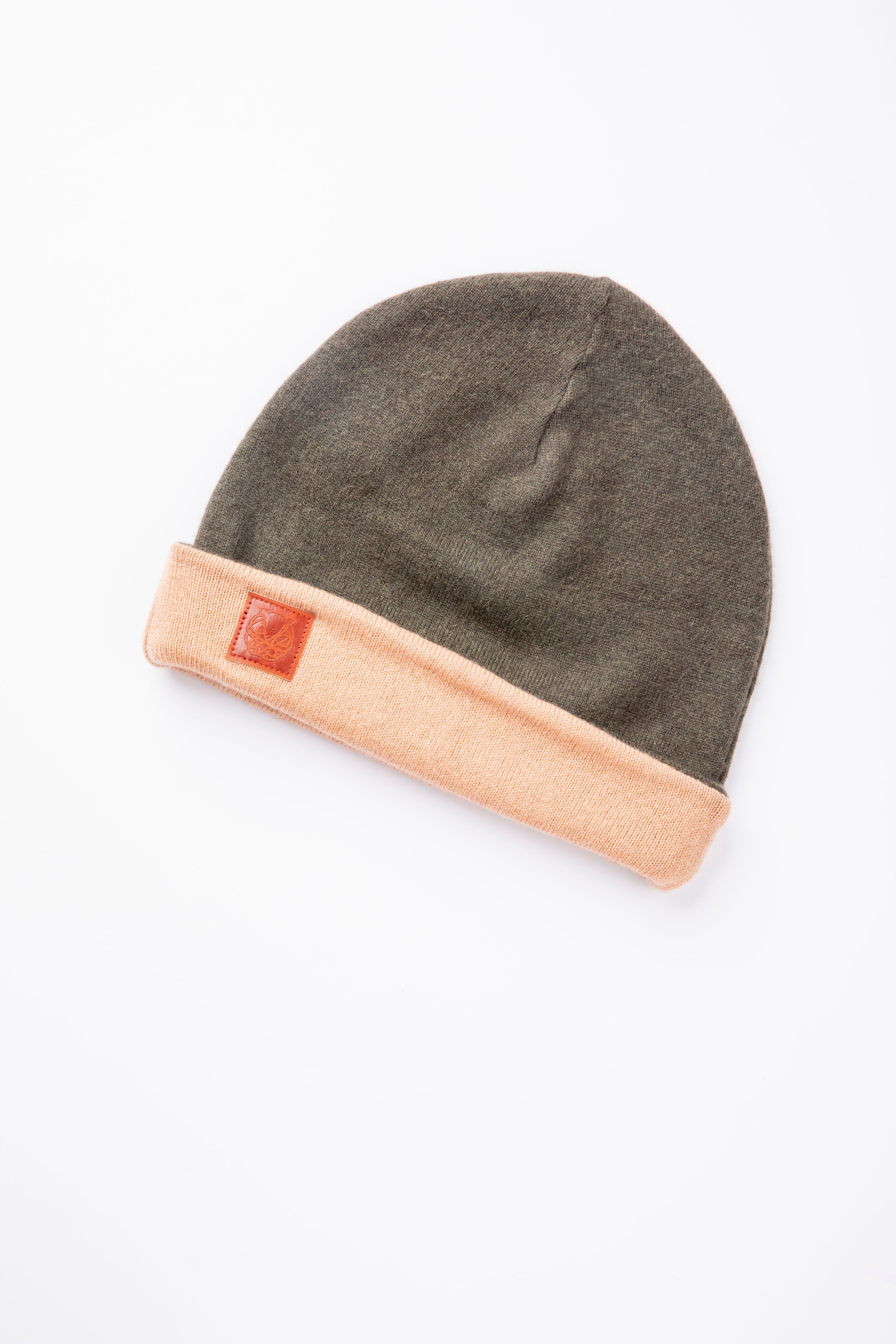 Dark Green And Beige - Reversible Cashmere Beanie – B.B. Sheep