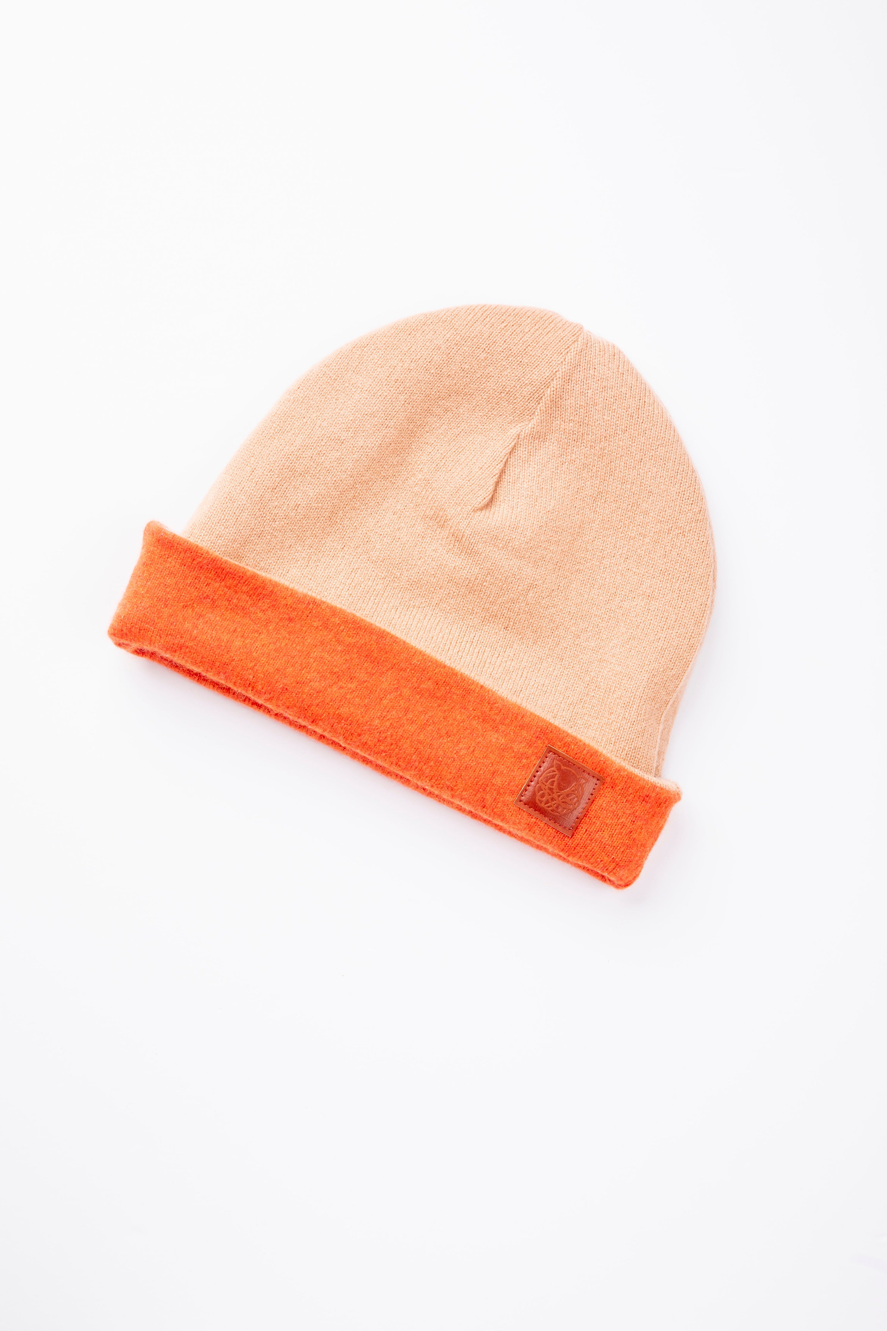 Orange And Beige - Reversible Cashmere Beanie – B.B. Sheep