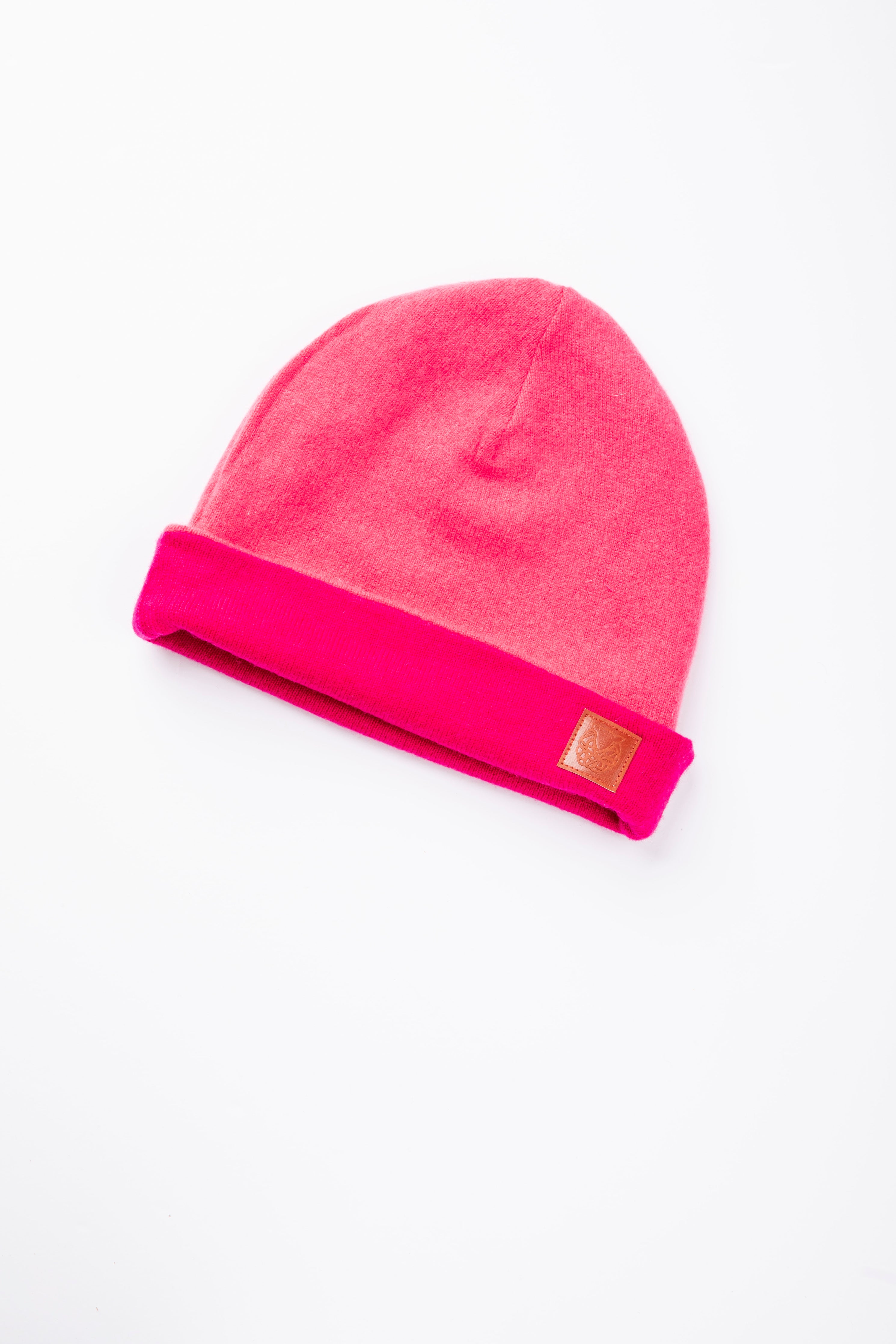 Dark Pink And Light Pink - Reversible Cashmere Beanie – B.B. Sheep