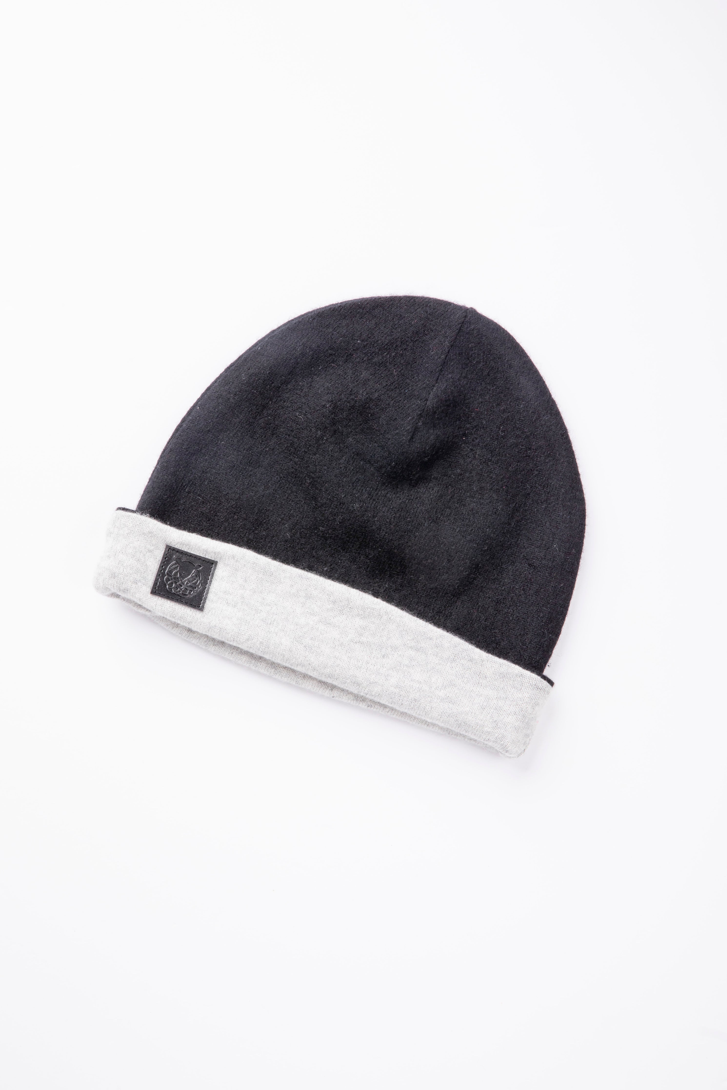 Black And Light Gray - Reversible Cashmere Beanie – B.B. Sheep